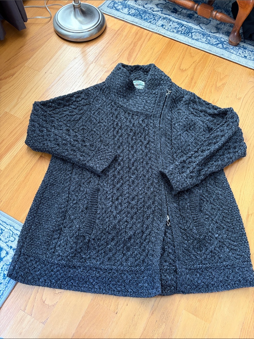 Aran Crafts Coatigan Cardigan size XXL Navy Heather